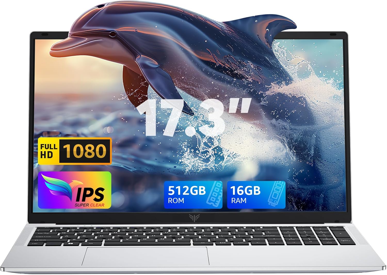 ACEMAGIC AX17 Laptop 17.3 Inches, 16 GB DDR4 512 GB SSD, N-97 Processor up to 3.6 GHz Laptop Computer, German Keyboard Protection, WiFi, BT5.0, 3 x USB 3.2, 180° Open and Close