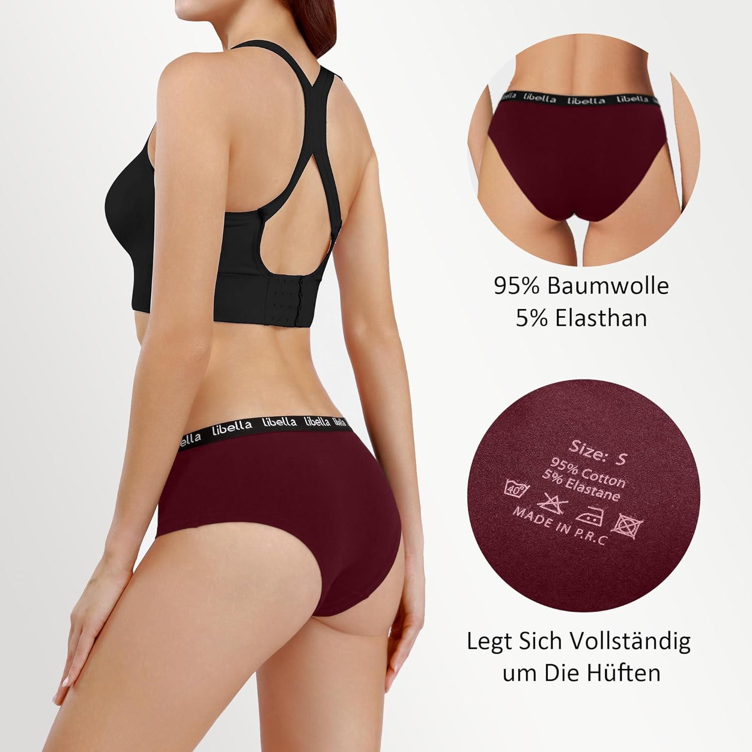 Uizuooy Women's Cotton Briefs Multipack Hipster Underwear Breathable Panties Cotton Soft Comfortable Women's Underwear Pack of 6 – Bild 3