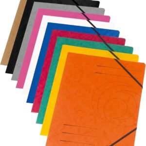 Herlitz 11166816 A4 Colorspan Elastic Folder, 355g/qm – Assorted Colours (Pack of 10)