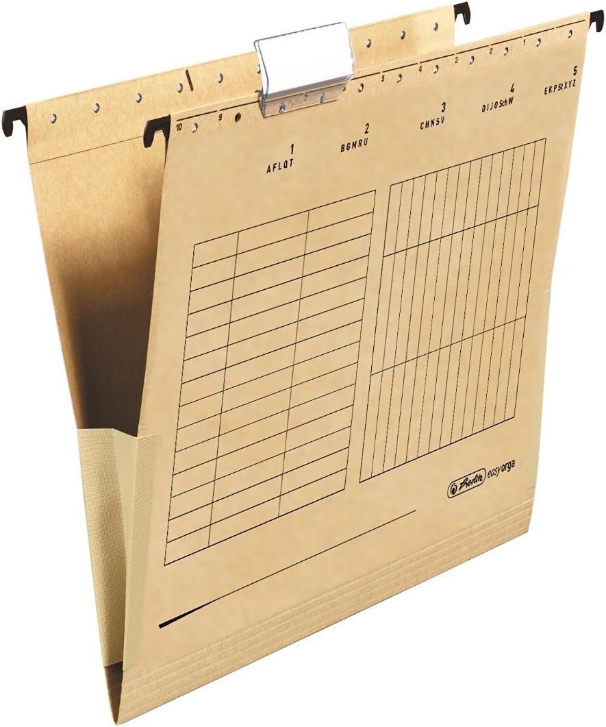 Herlitz 10843373 - Pack of 25 hanging folders, brown, 32 x 23.7 cm
