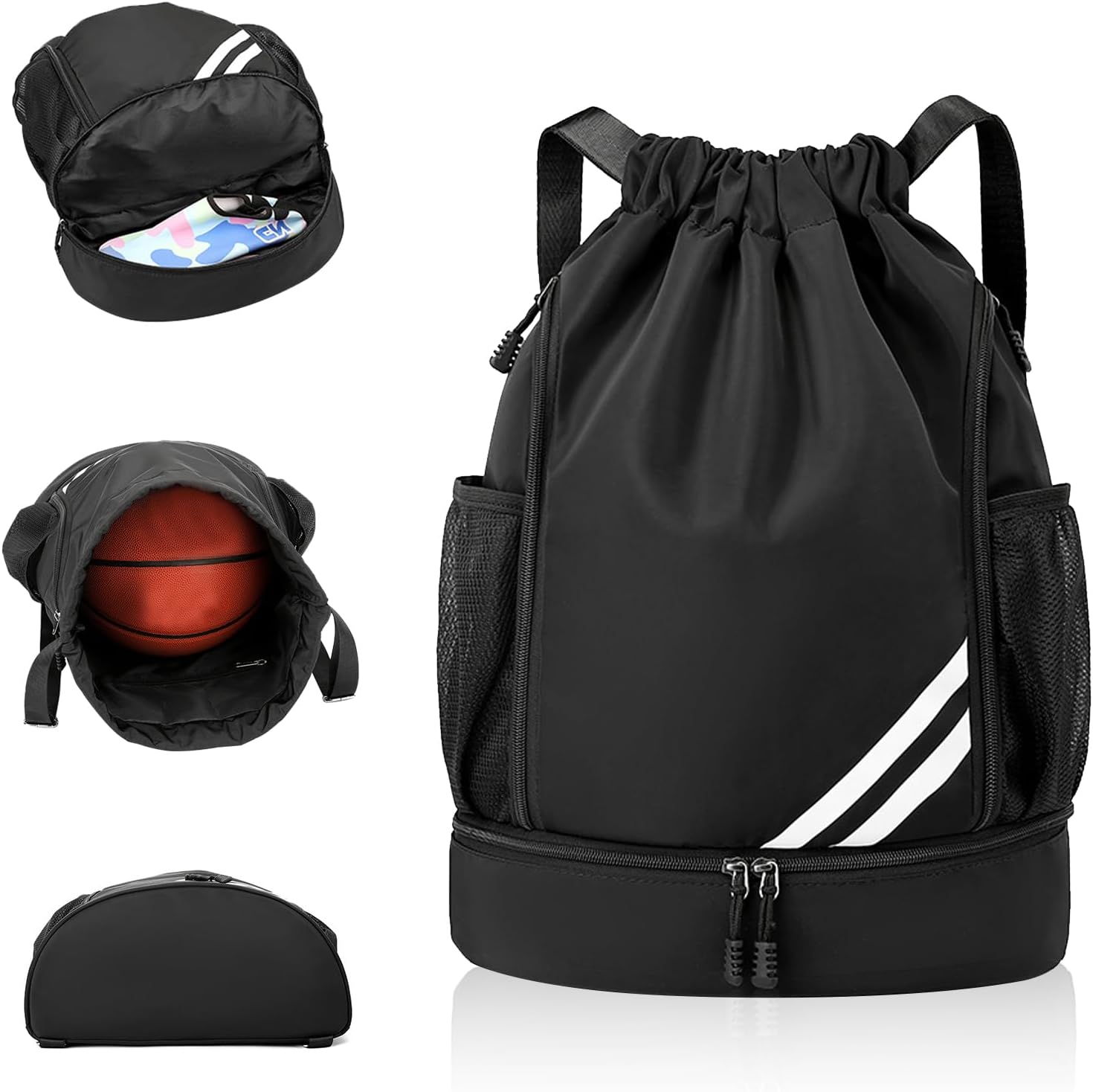 Gym Bag for Boys Women Men Children Sports Bag Sports Backpack Sports Bag with Drawstring Shoe Compartment Swimming Backpack Basketball Bag Backpack Sports Football Bag Waterproof