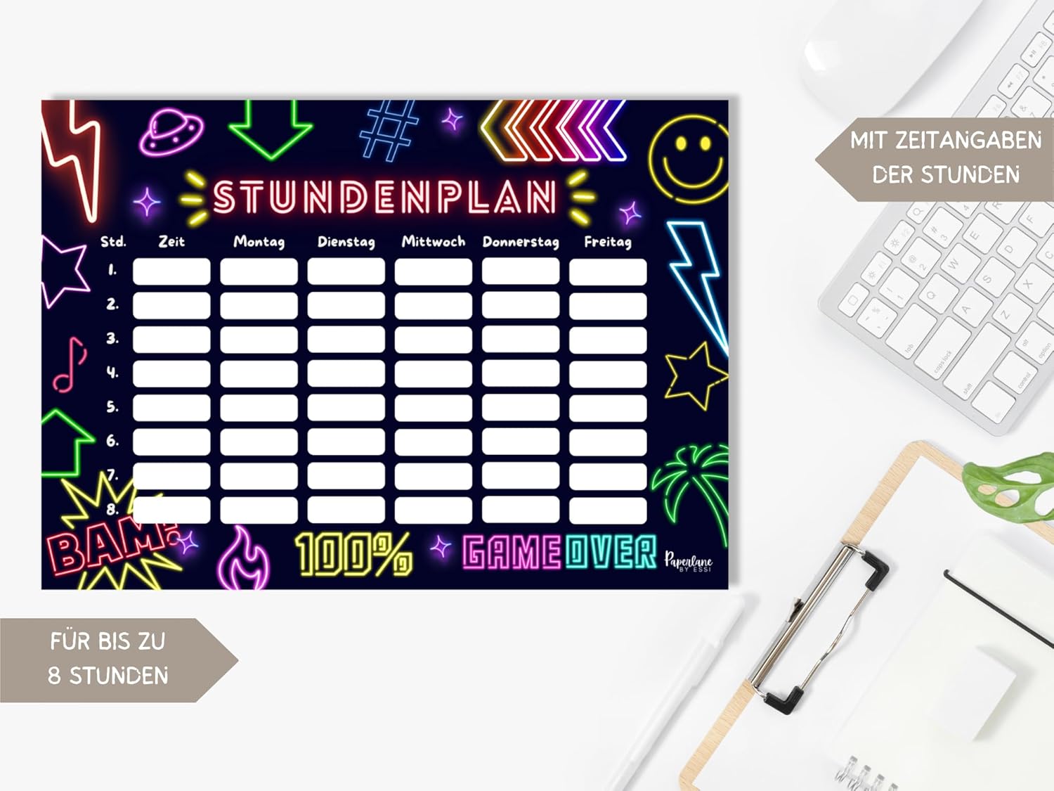 Neon Magnetic Wipe Clean Timetable (Neon, Magnetic Timetable with Pen) – Bild 6