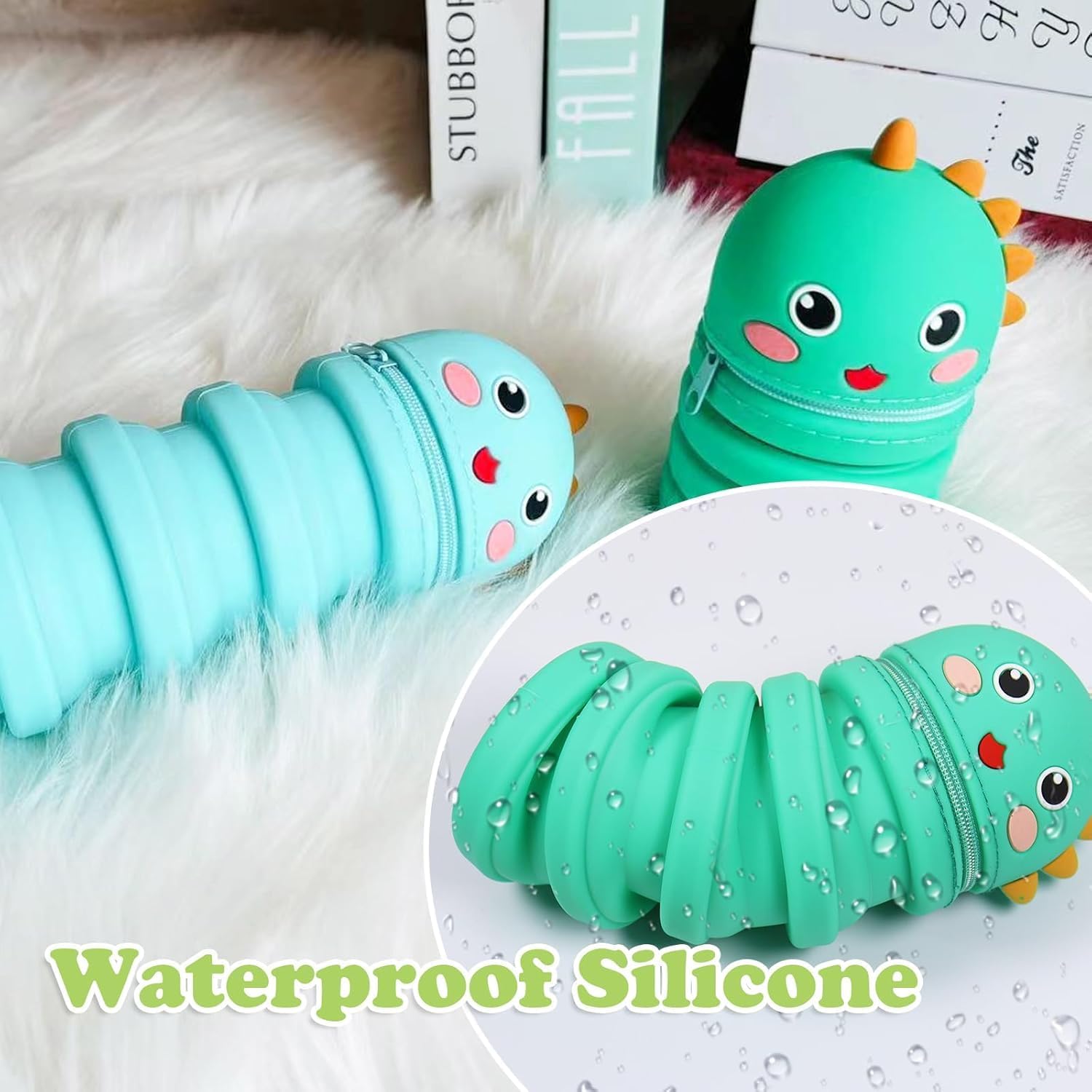 Federmäppchen Cartoon Bleistifthalter, Federmäppchen 2 in 1 aus Weichem Silikon, Federmäppchen Teleskopisch, Federmäppchen aus Weichem Silikon, für Teen Geschenk zum Schulanfang – Bild 6