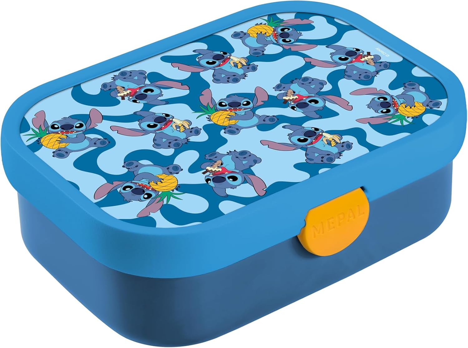 Mepal - Campus Lunch Box - Bento Lunch Box for Children - Lunch Box with Bento Compartment and Fork - Meal Prep Box with Clip Closure - BPA Free & Dishwasher Safe - 750 ml - Stitch