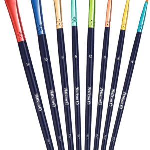 Pelikan Premium School Brush Set with 4 Hair and 4 Bristle Brushes – Pack of 8