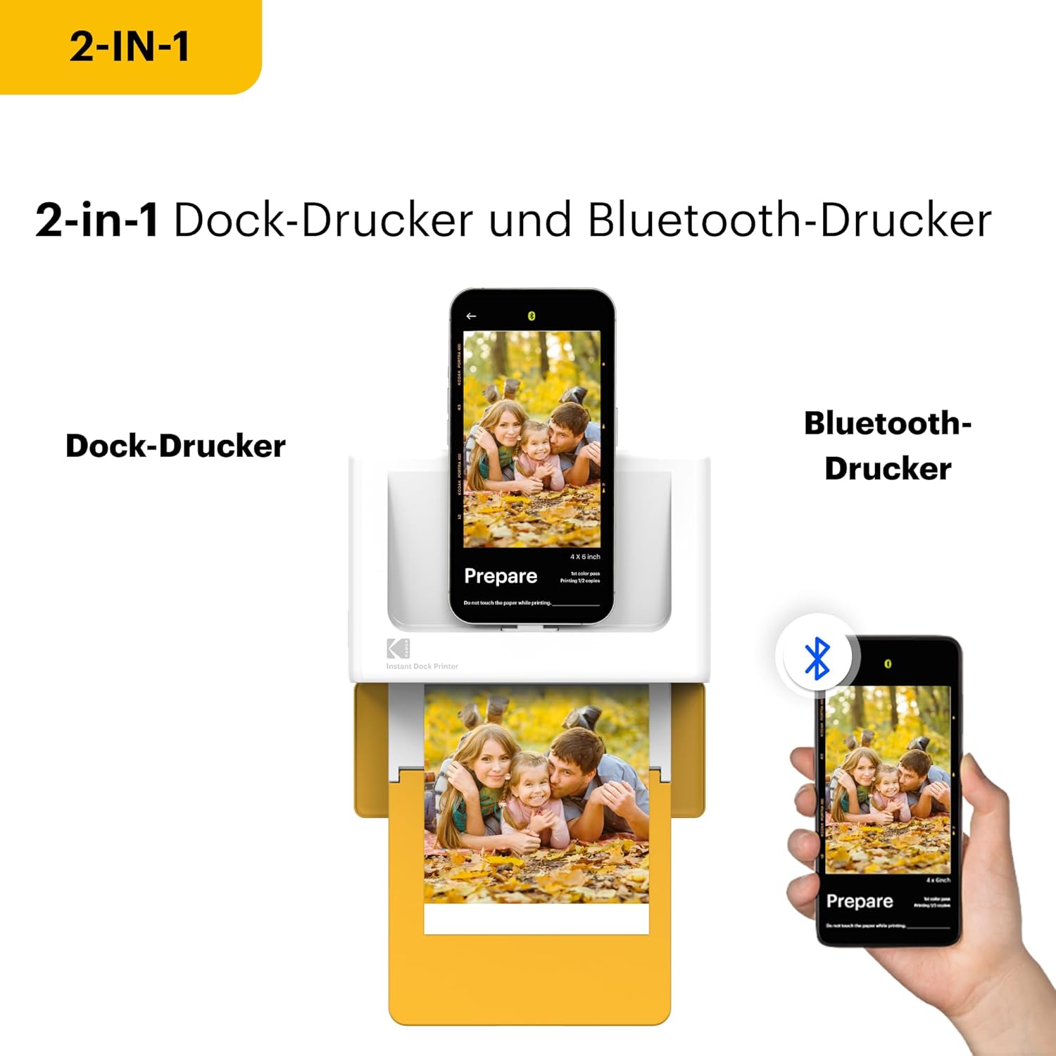 KODAK Dock Plus 4Pass Photo Printer (10 x 15 cm) + Pack of 90 Sheets of Photo Paper – Bild 3