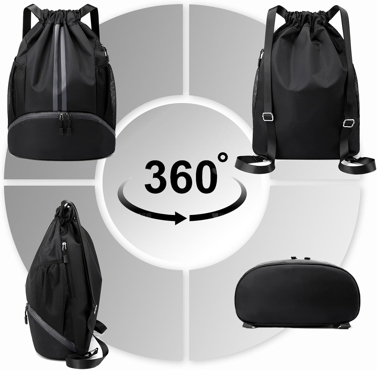 Hoedia Hoe-Sports Unisex Drawstring Backpack – Bild 7