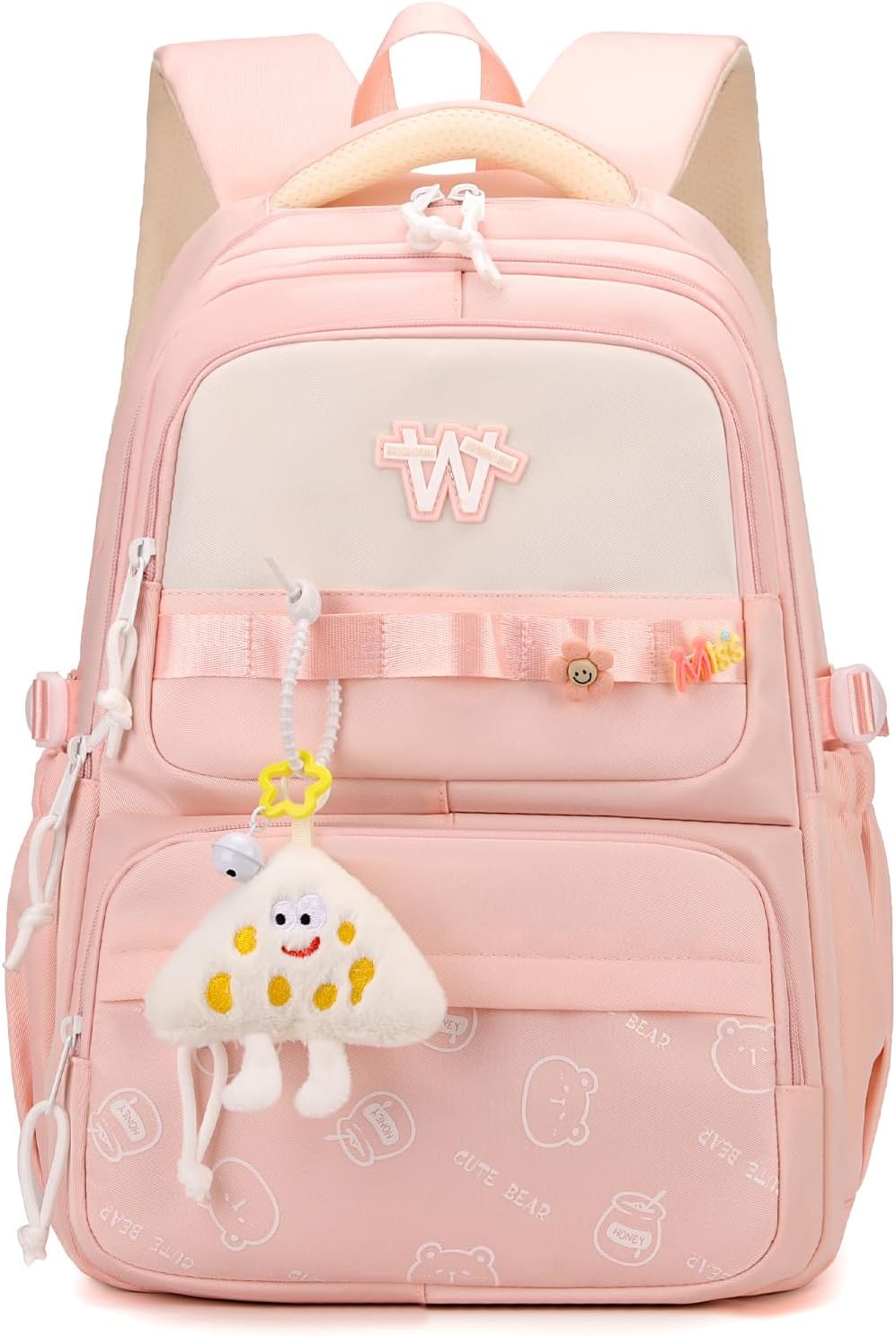 JANSBEN School Bag Girls Boys School Bag Teenager School Backpack School Backpacks Satchel Daypack for School Sports Bag Height Adjustable Many Compartments Laptop Compartment School Bags for Girls