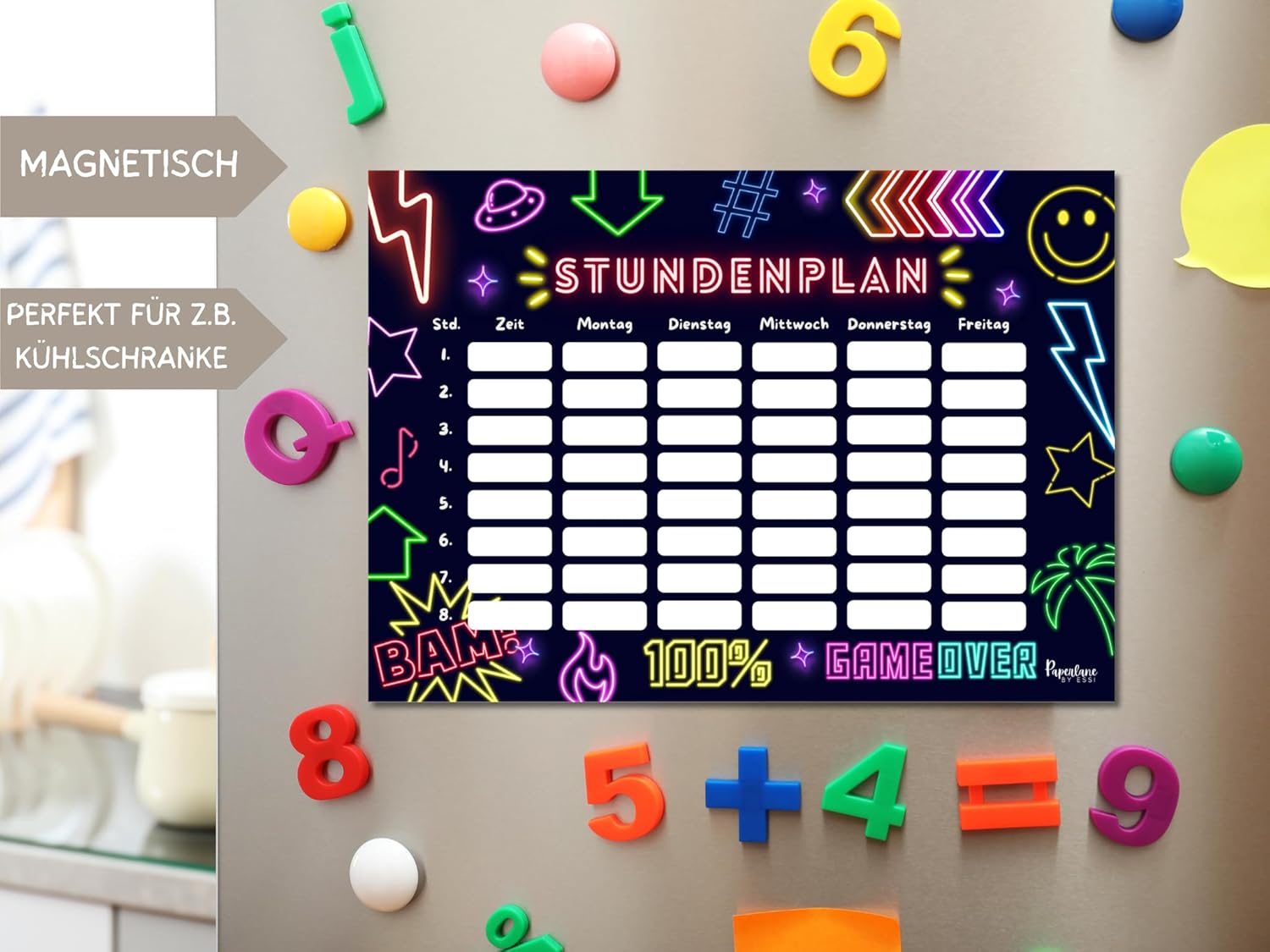 Neon Magnetic Wipe Clean Timetable (Neon, Magnetic Timetable with Pen) – Bild 2