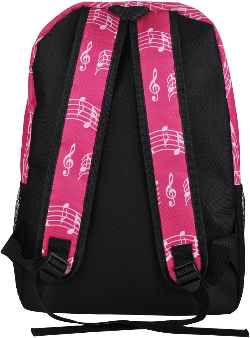 PUNK Oxford Musical Notes Print Backpack for School Boys Girls Stylish Art Bookbags (Musical Notes Patterns Pink) – Bild 3