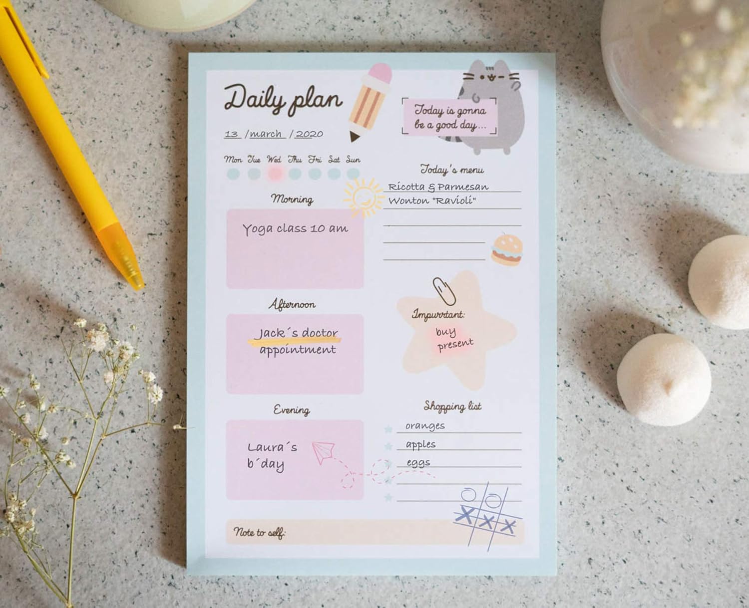 Grupo Erik Daily Planner Pad A5 - Diary A5 Pusheen Foodie Collection Calendar A5 Planner A5 - Desk Calendar without Date – Bild 4