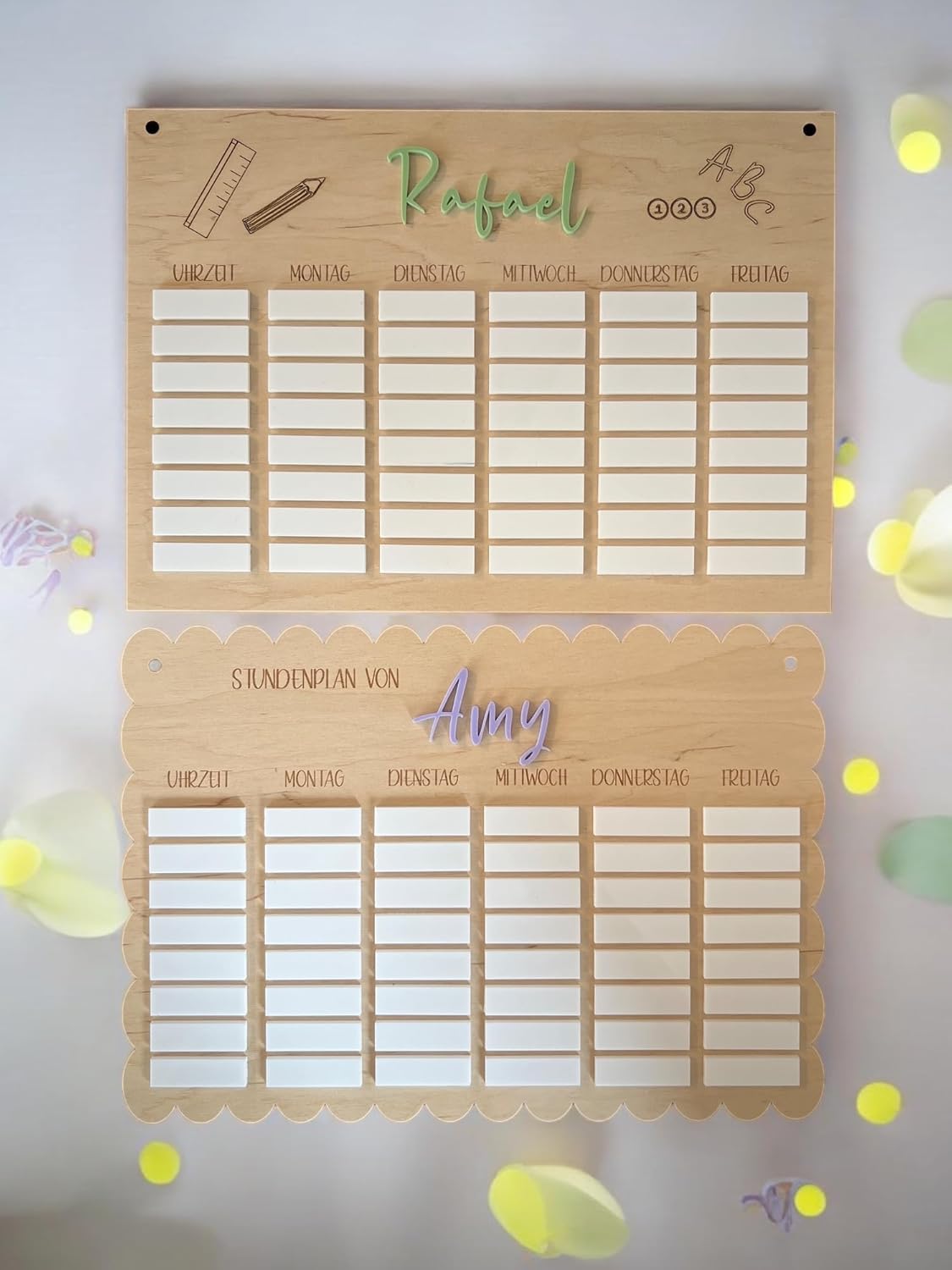 Timetable Wipe Clean Wooden Timetable Personalised Timetable School Gift School Child School Supplies – Bild 3