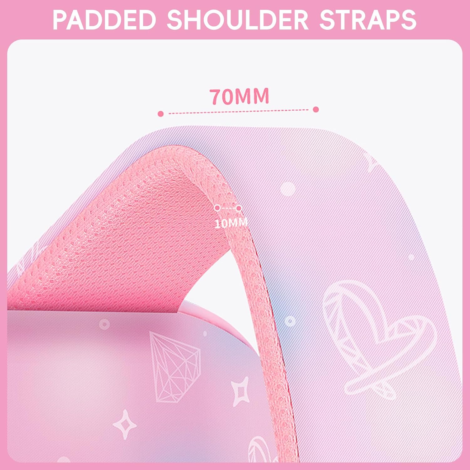 School Backpack Girls Set 3 in 1 with Lunch Bag Pencil Case, 2025 Backpack School Children's School Bag with Chest Strap Reflective, School Bag Kawaii Water-Repellent 26L, 6777, pink – Bild 7
