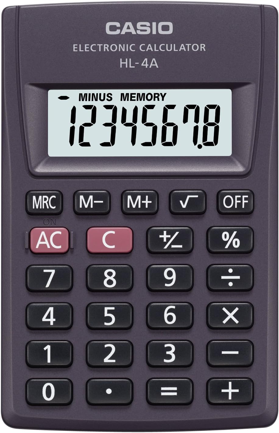 Casio HL-4A Calculator Anthracite Display (Digits): 8 Battery Operated (W x H x D) 56 x 9 x 87 m, Pack of 1