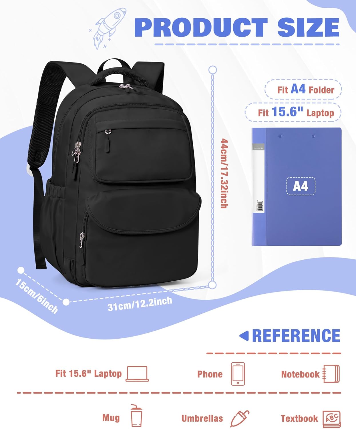 coofay School Backpack Teenager Backpack Girls School Bag Girls 5th Class School Bag Backpacks School Bag School Bags – Bild 2