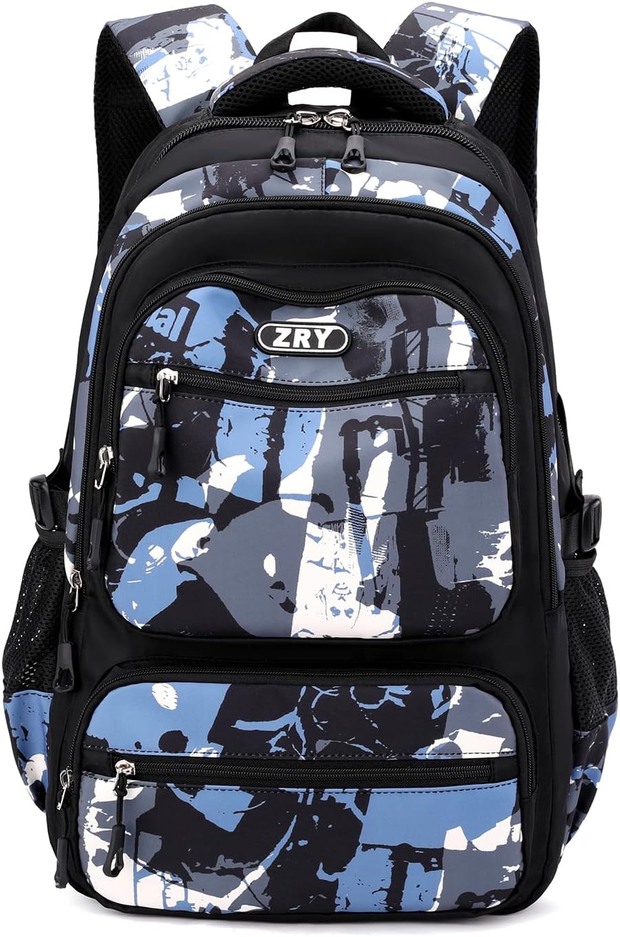 Backpack Teenager Boys School Backpack - 40L School Bag for Primary School 5+, Real School & University, Fashionable Daypack for Travel, Casual 16 Inch Laptop Backpack Men, Black, Blue graffiti – Bild 8
