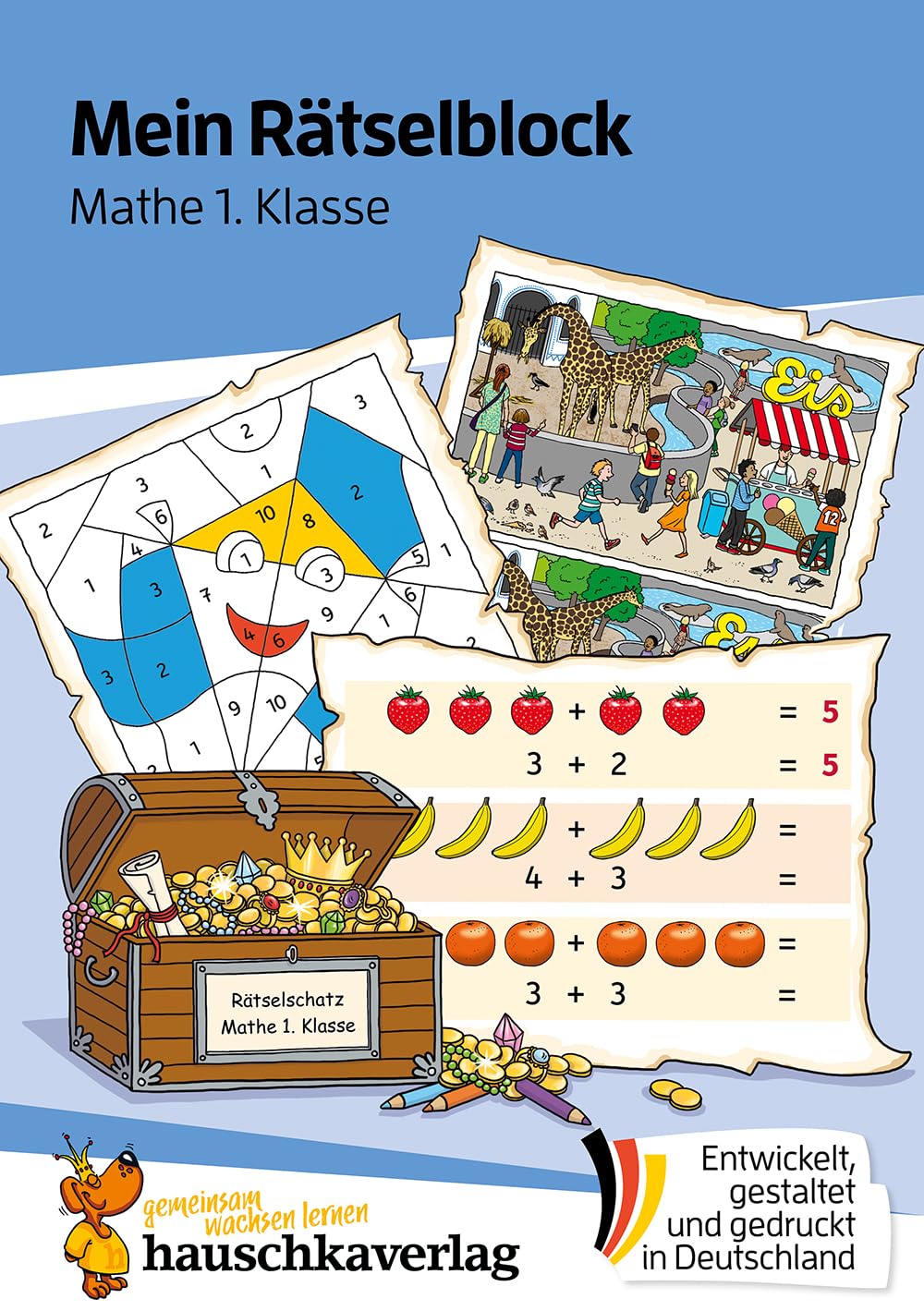 Mein Rätselblock Mathe 1. Klasse: Rätsel für kluge Köpfe mit Lösungen - Förderung mit Freude (Das Rätselbuch für die Grundschule, Band 691)