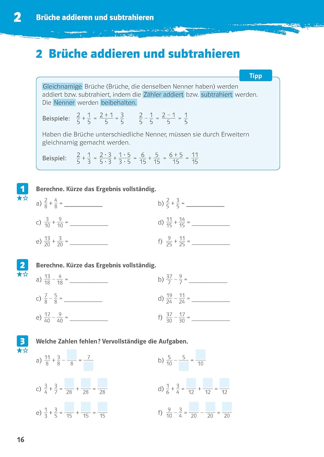 10-Minuten-Training Rechnen mit Brüchen. Mathematik 5./6. Klasse – Bild 6