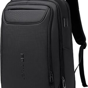 Waterproof Laptop Backpack Men, 15.6 Inch Business Backpack Men, 1800D Laptop Bag, Elegant Office Backpack, Suitable for School, Travel, Commuting, Black Expandable, M