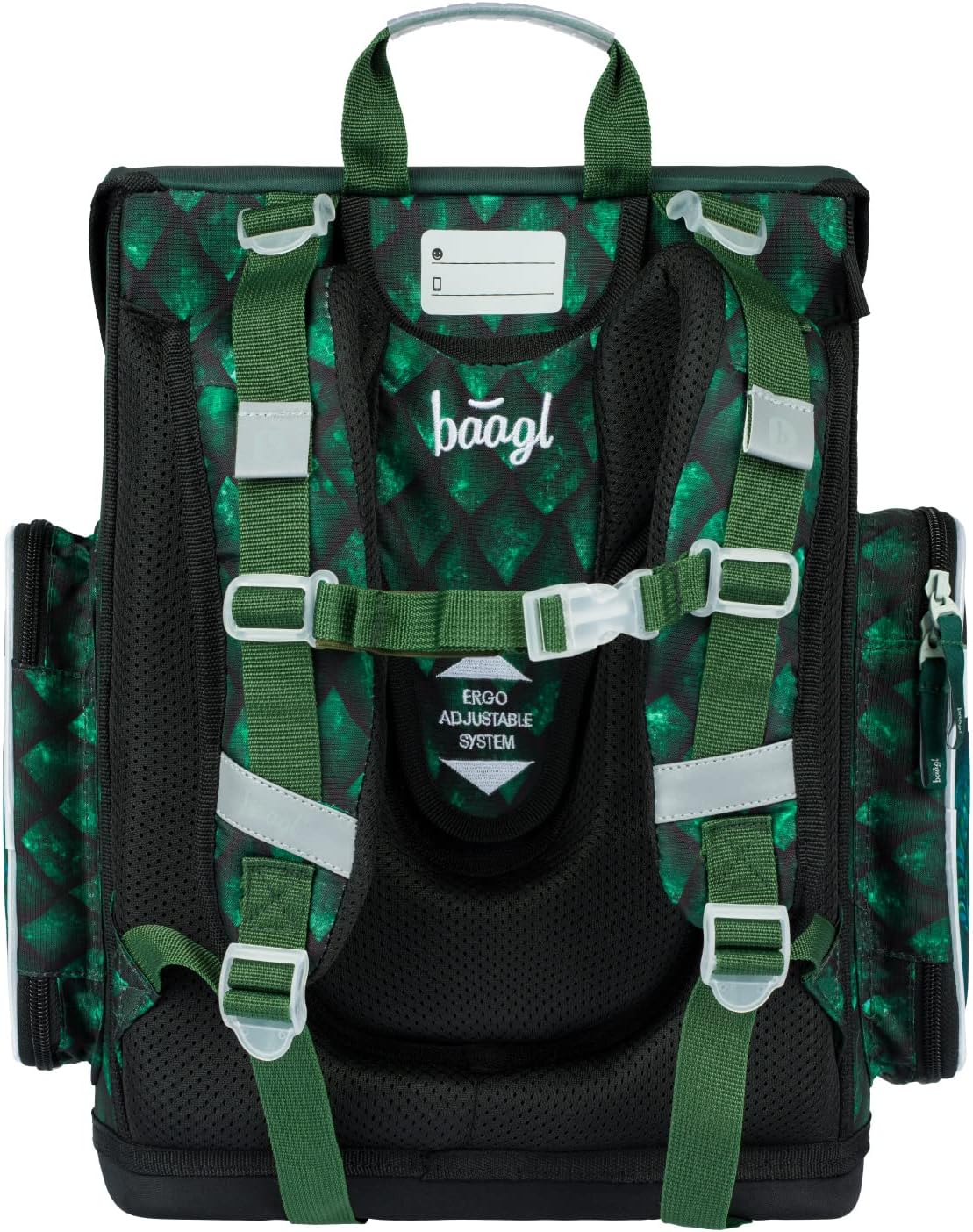 Baagl School Bag Boys Set of 3 Ergo School Bag for 1st Grade, Ergonomic Primary School Satchel with Chest Strap, dragon, School bag set – Bild 2