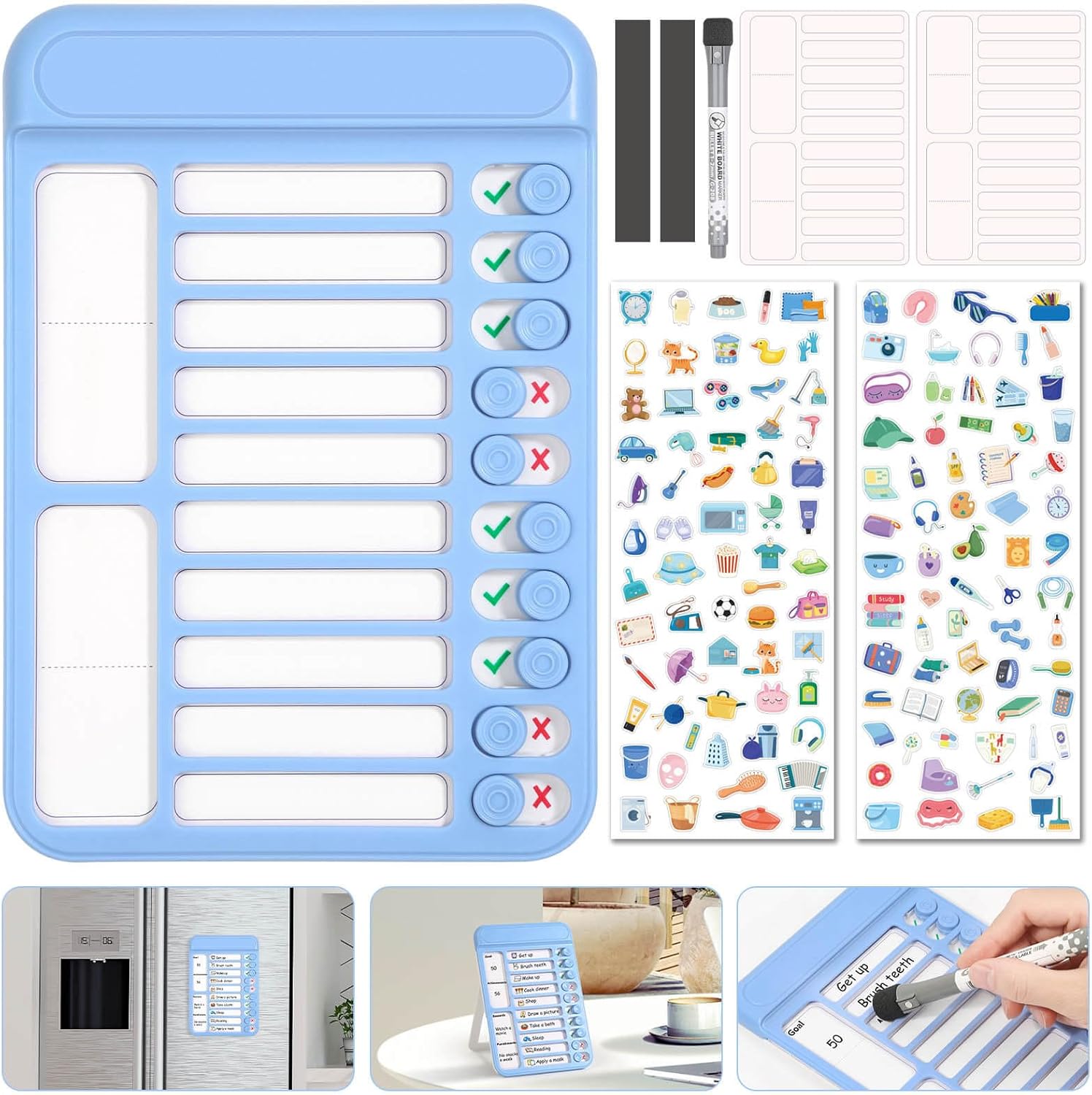 Audab Blank Task Chart Dry Erase Checklist Board for Efficient Task Management and Planning