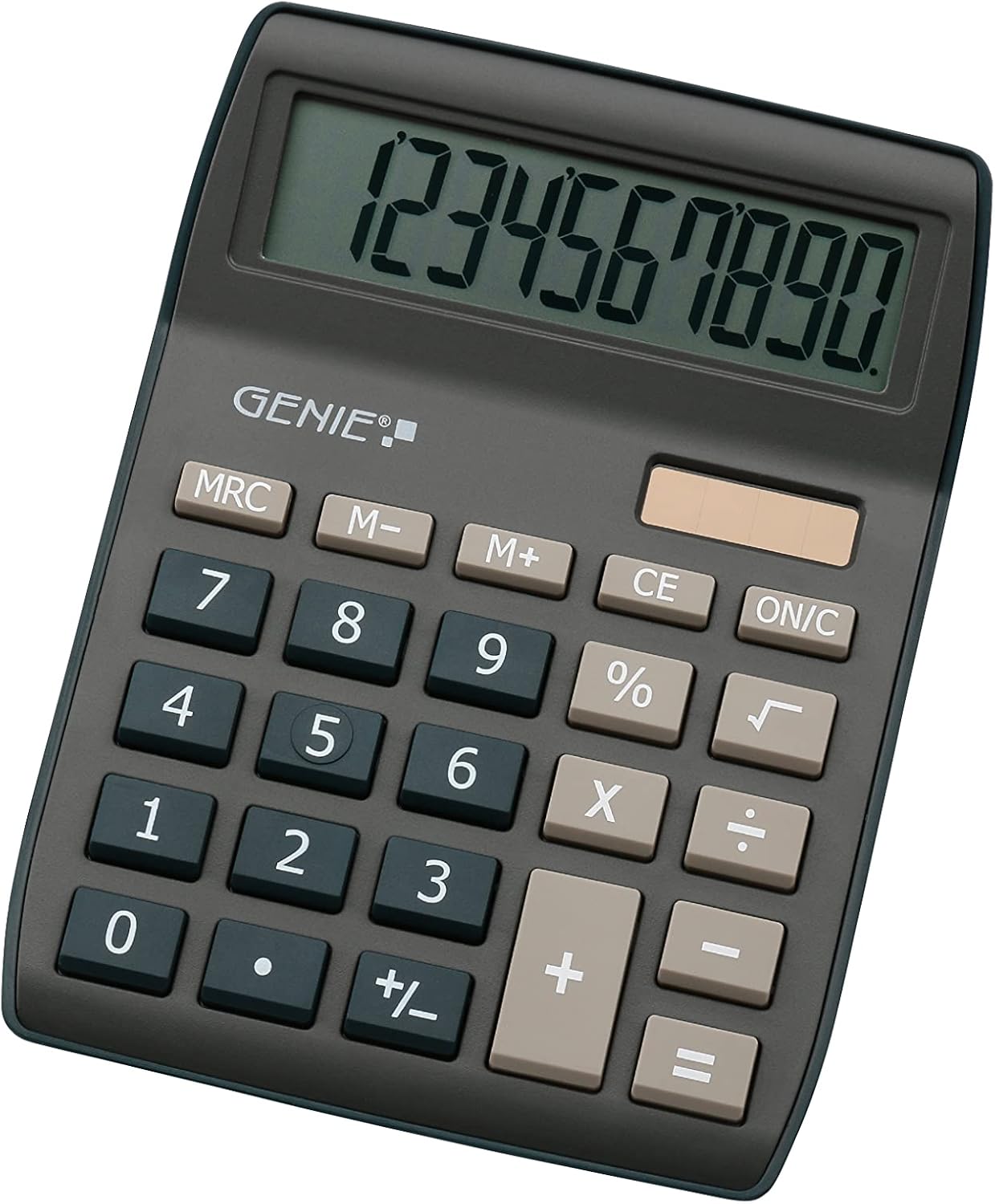 GENIE 840 dB Calculator, 10 Digit, Large Angled Display, Battery & Solar Powered, Dark Blue, 12642