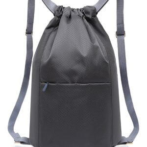 Waterproof Drawstring Bag, Gym Bag, Sports Bag, Men and Women, Foldable Large Capacity Bag with Drawstring Backpack, Drawstring Bag for Hiking, Camping, Travel