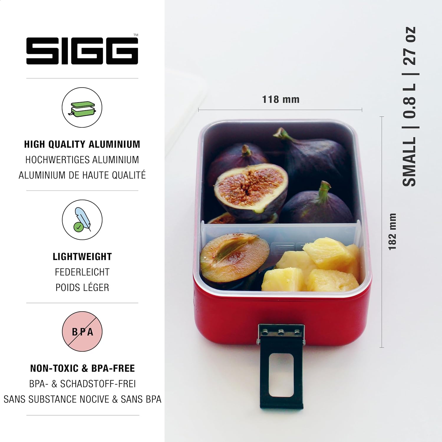 SIGG - Aluminium Lunch Box Plus - Lunch Box with Dividers - Award Winning - Dishwasher and Microwave Safe - Completely Leak-proof - Light as a Feather - BPA Free – Bild 3