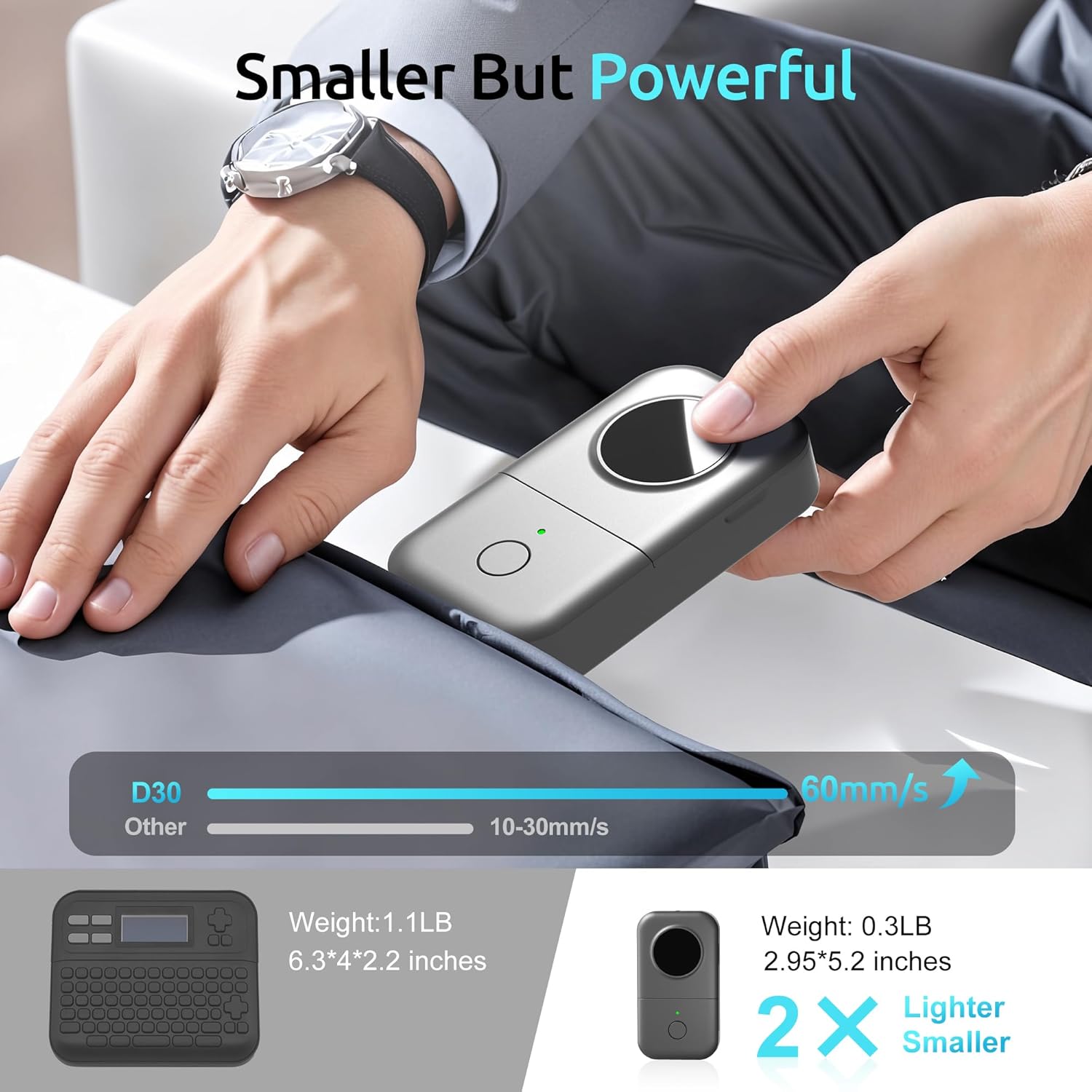 Phomemo D30 Bluetooth Labelling Device, Portable Label Printer, Self-Adhesive Label Maker for School, Family, Office, Kitchen, Thermal Wireless Labeling Device for iOS/Android, Grey – Bild 9