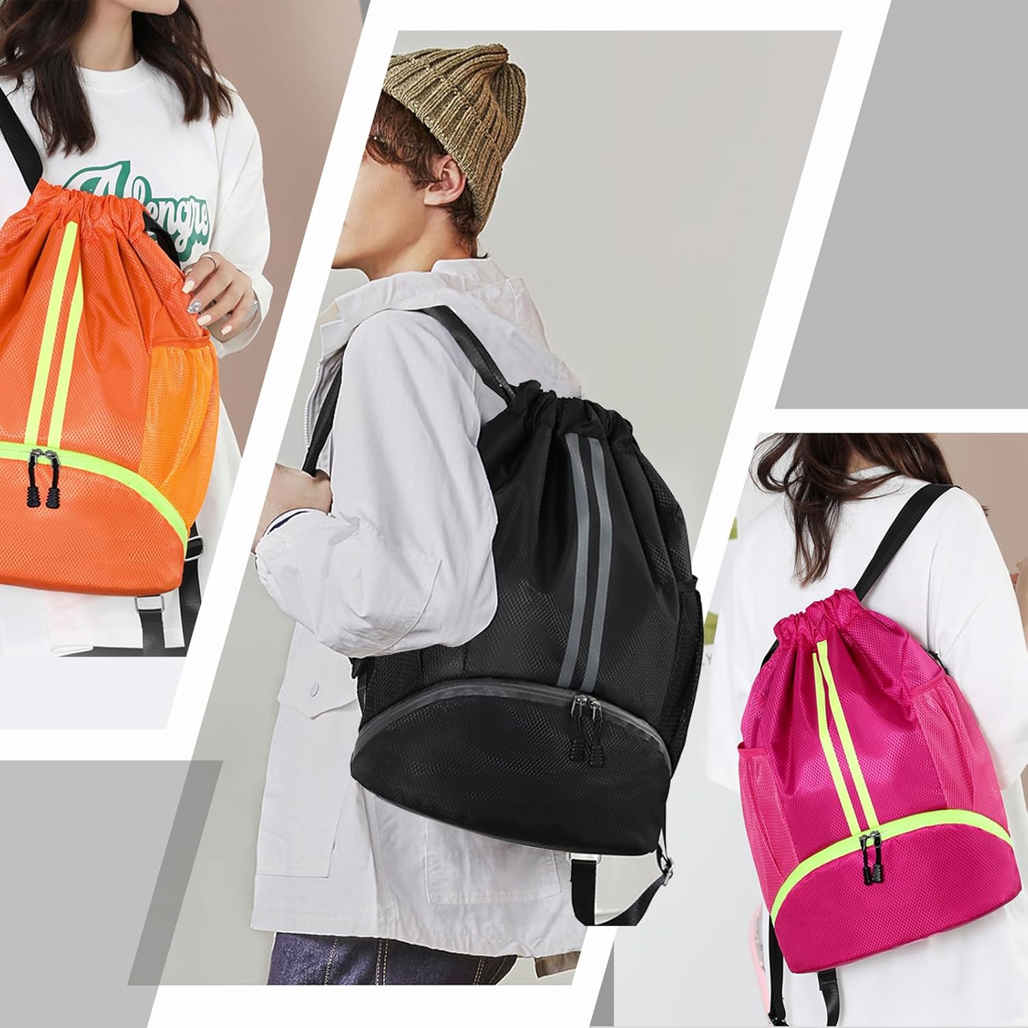 Hoedia Hoe-Sports Unisex Drawstring Backpack – Bild 9