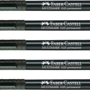 Faber-Castell 205007 Multimarker Permanent Line Width M Black Pack of 5
