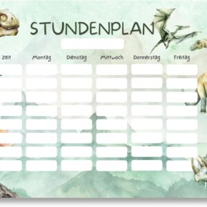 Dino timetable magnetic wipe clean (magnetic timetable including pen)
