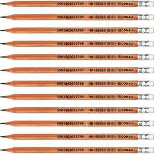 OFFICER PRODUCTS DONAU 7388001PL-99 Pencil Cedar Wood / HB Pencils with Eraser / Pack of 12 / Hexagonal Shape / Non-Toxic