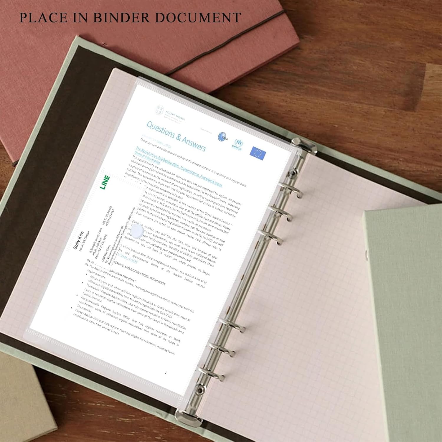 Fhlbestyu Pack of 10/20 A4 Document Folders, Document Bag A4 for Filing, Waterproof, Document Folders for Organising Documents with 11 Binder Holes, Velcro Fastening, Label Bag (10 Pieces, Colourful) – Bild 9