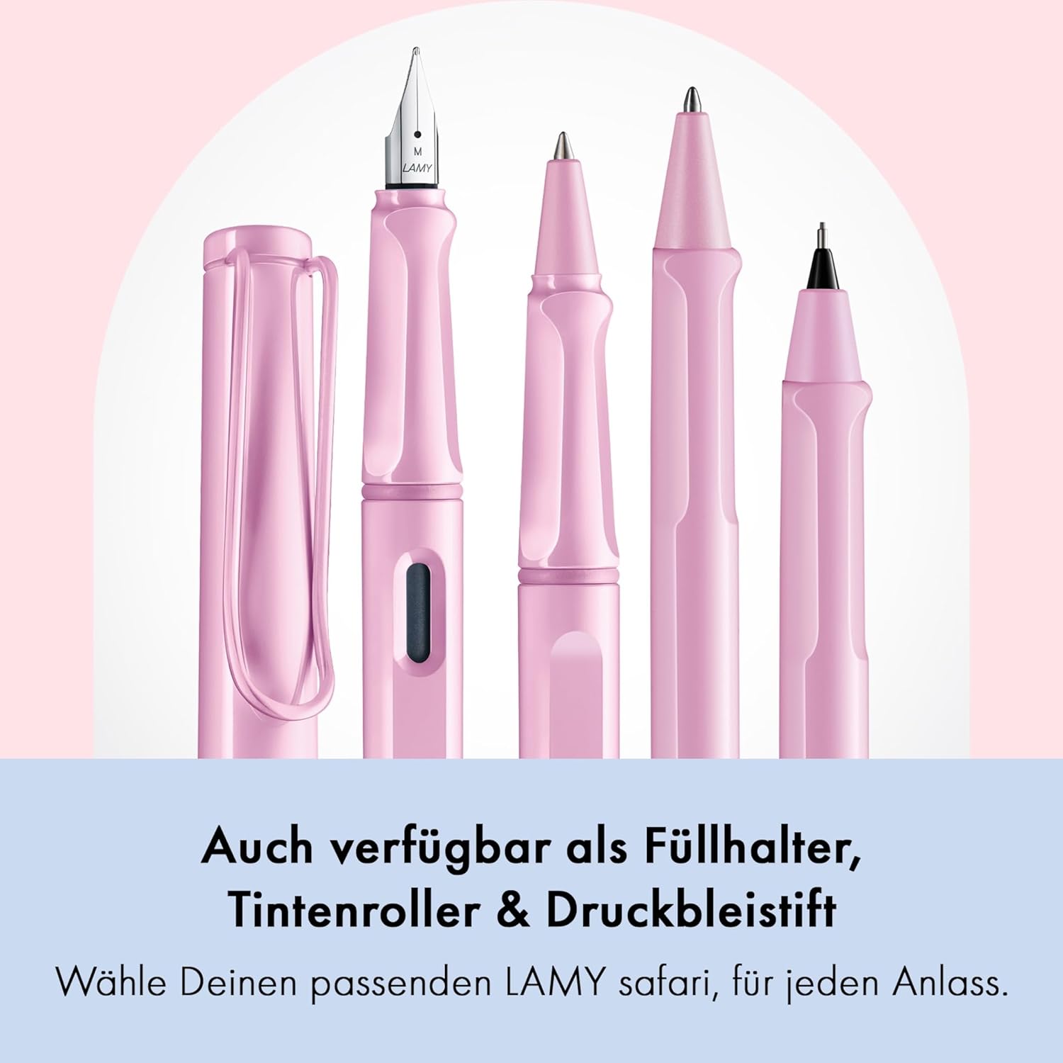 Lamy Safari Lightrose Ballpoint Pen - Timeless Classic Ballpoint Pen with Ergonomic Grip and Robust ASA Plastic - Includes Large Refill M 16 in Line Width M in Black – Bild 6