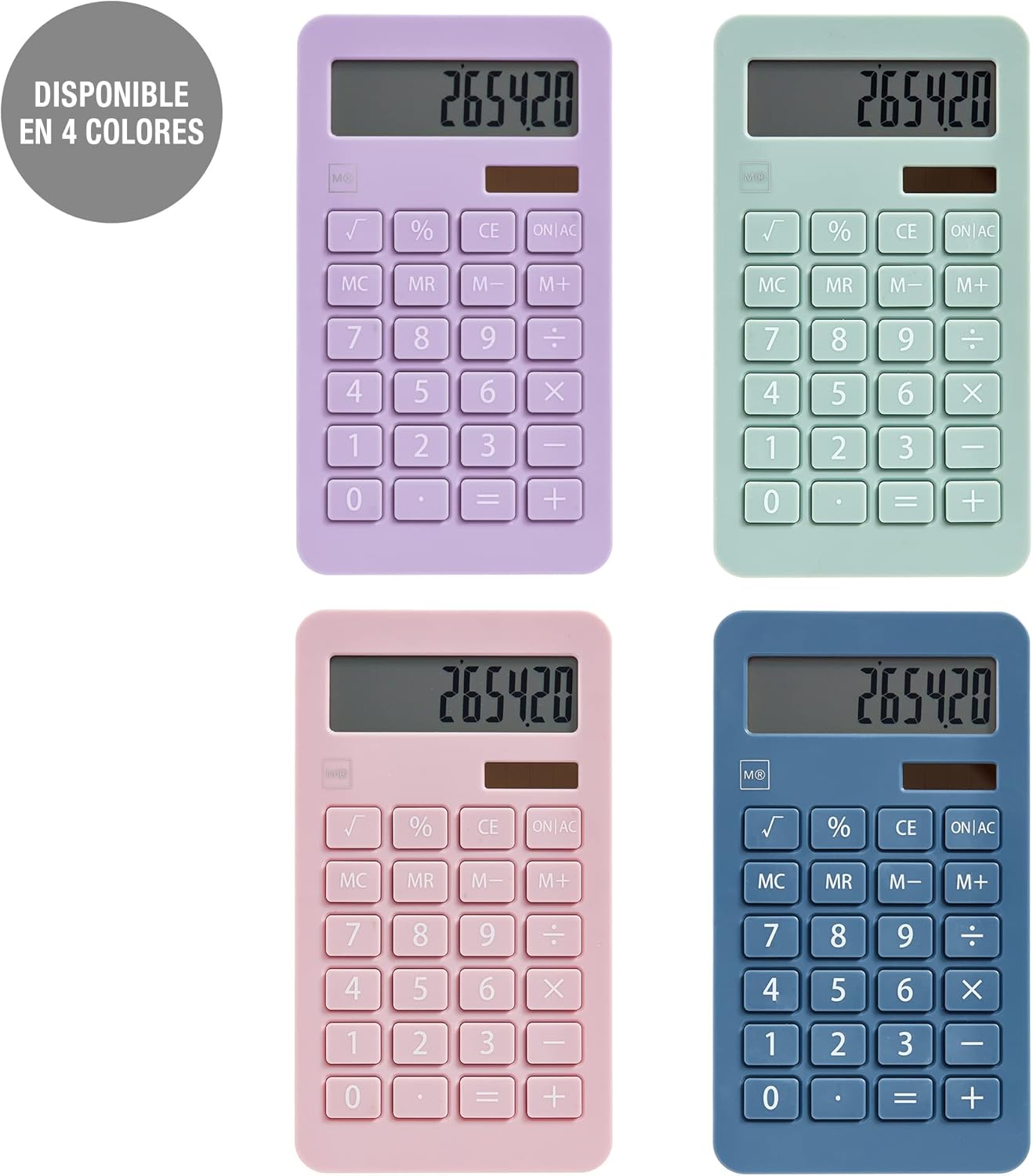 Miquelrius - Solar Calculator 10 Digits Large Buttons LCD Display Green – Bild 3