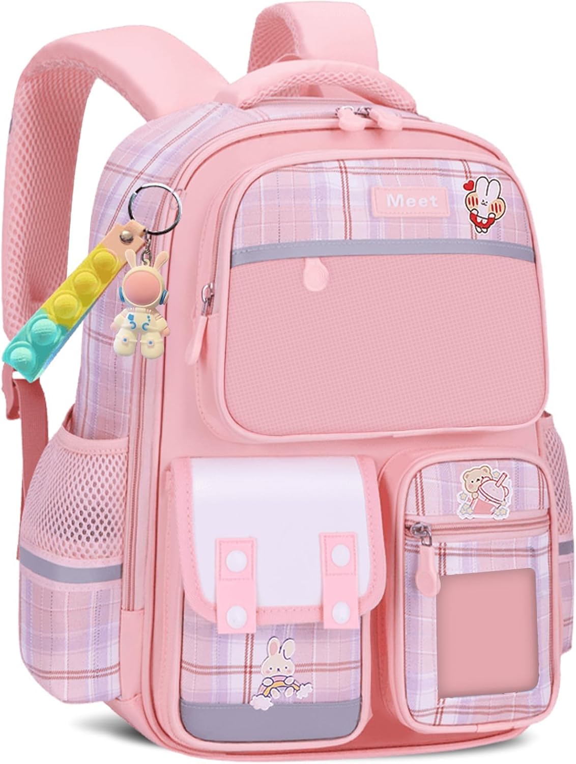 School Backpack Girls 1-6 Class, 2025 Backpack School Children Kawaii School Bag Ergonomic with Reflective, School Bag 6-12 Years Water-Repellent and Lightweight 24 L, 6011