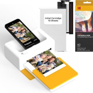 KODAK Dock Plus 4Pass Photo Printer (10 x 15 cm) + Pack of 90 Sheets of Photo Paper