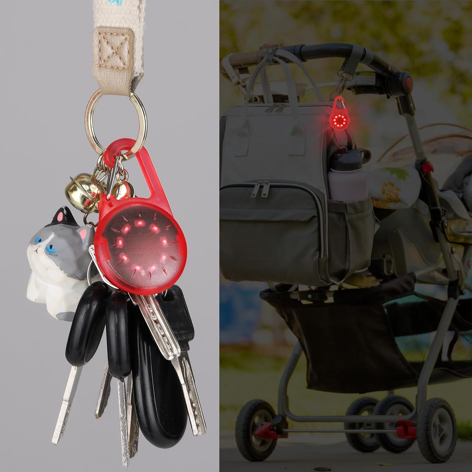 LED Flashing Light School Bag Safety Light USB Rechargeable Reflectors Light for School Bag Safety Light Pendant for Hiking Running Jogging Pet Backpack Clothes – Bild 7