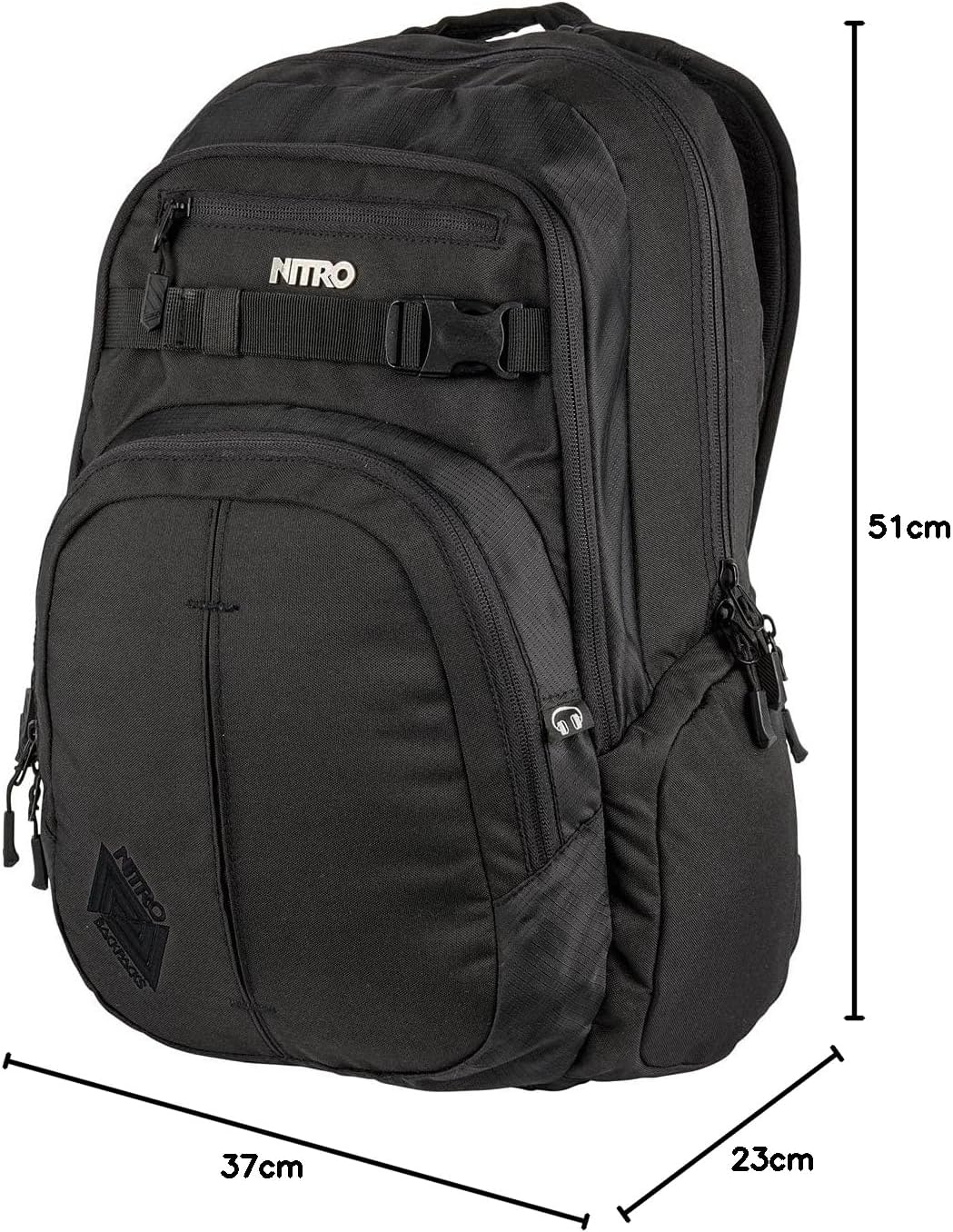 Nitro Chase Rucksack Schulrucksack mit Organizer Schoolbag Daypack mit 17 Zoll Laptopfach – Bild 2