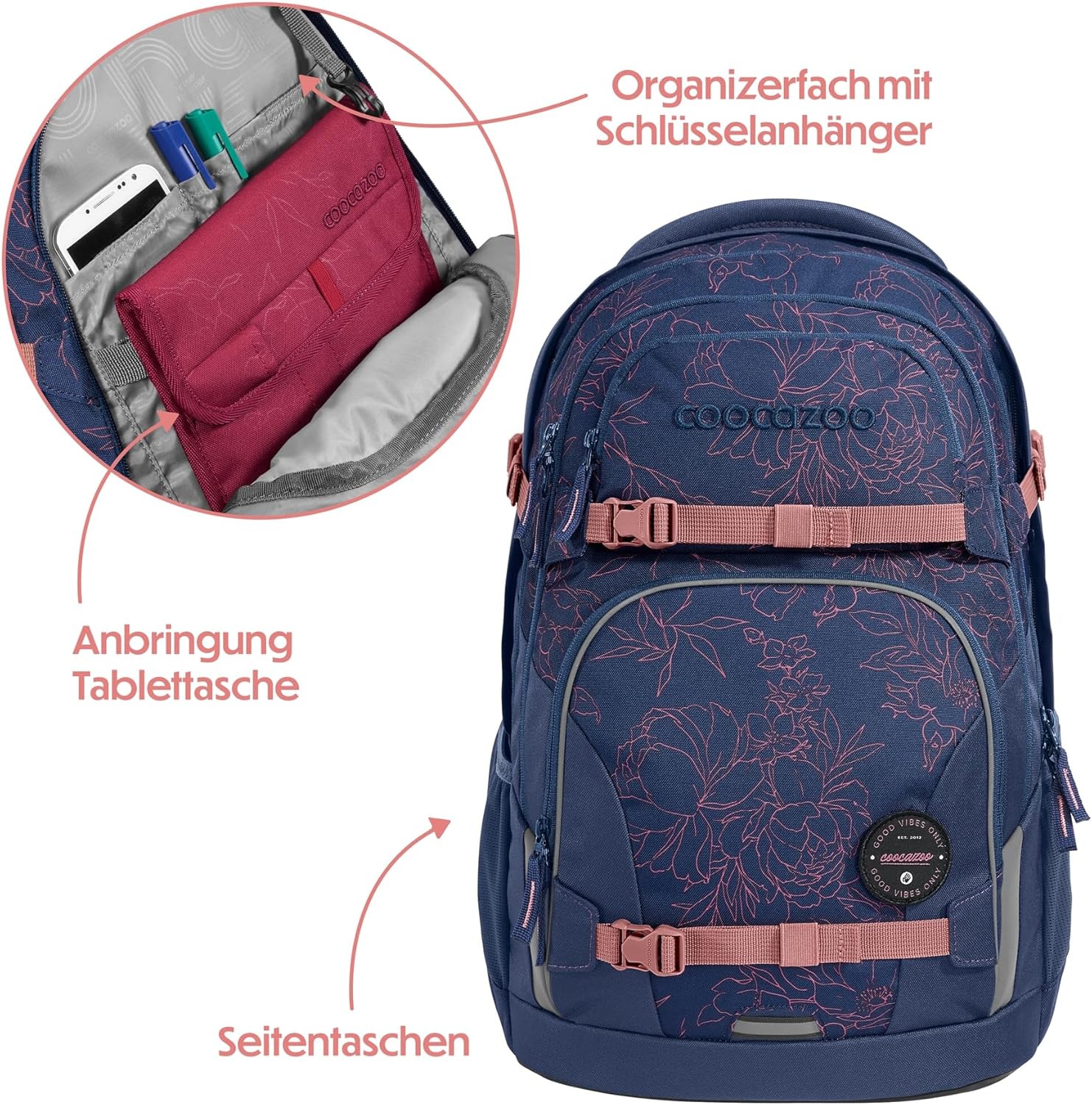 Coocazoo PORTER school backpack, ergonomic & adjustable satchel, height & size adjustable, with chest strap & hip belt, lightweight & individual, from 3rd grade – Bild 9