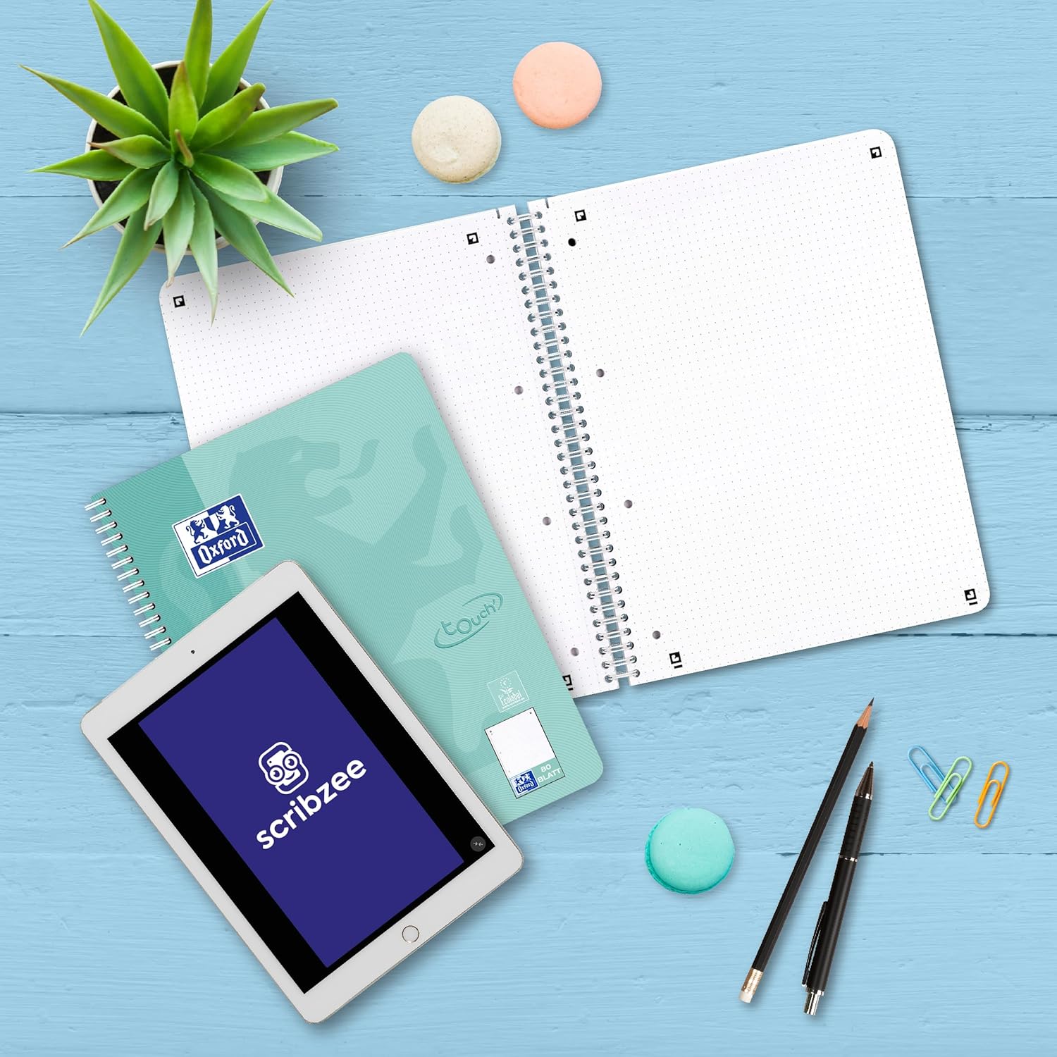 Oxford Touch College Notepad A4 Squared Double Margin 80 Sheets 5 Pastel Colours (Pack of 5) – Bild 7