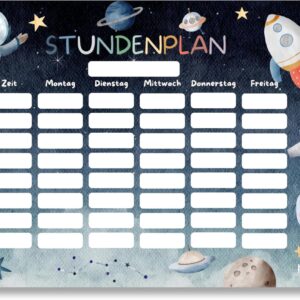 Space timetable magnetic wipe clean (magnetic timetable with pen)