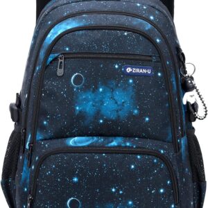 School Backpack Boys Teenager School Bag School Bag with Trolley Straps 16 Inch Waterproof Daypack Large Nylon Casual Kids Backpack 3-9th Class for School and Travel