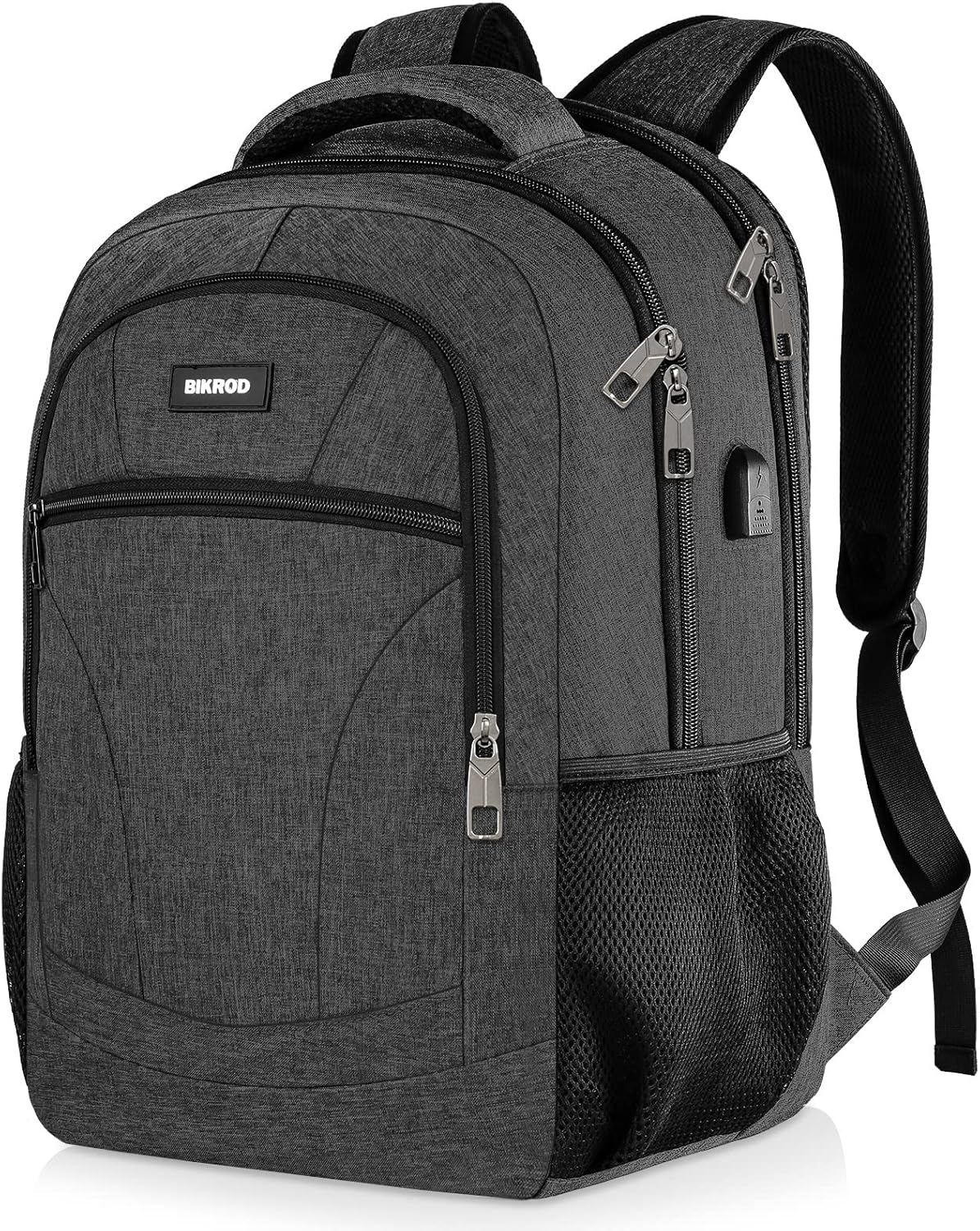 BIKROD Men's School Backpack Boys 15.6 Inch Laptop Bag, black, 15.6 inches, Unique