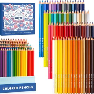 Arrtx 72 Colouring Pencils for Adults, Artists, Premium Soft Core Colouring Pencils Set for Drawing Blending Shading Sketching, Professional Colouring Pencils Art Supplies for Beginners