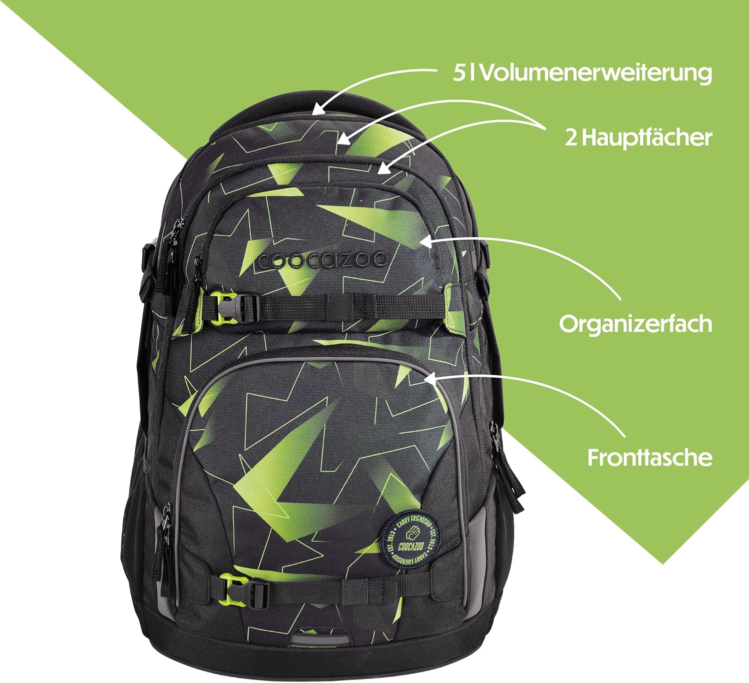 Coocazoo PORTER school backpack, ergonomic & adjustable satchel, height & size adjustable, with chest strap & hip belt, lightweight & individual, from 3rd grade – Bild 3