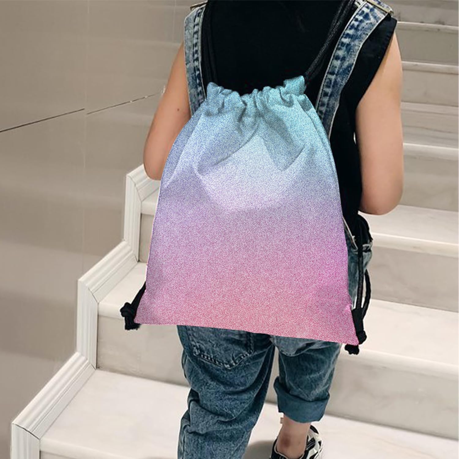 Gym Bag with Drawstring for Fitness, Beach, Swimming & Travel, Stylish Cute Waterproof Sports Bag for Women Girls Men – Bild 6