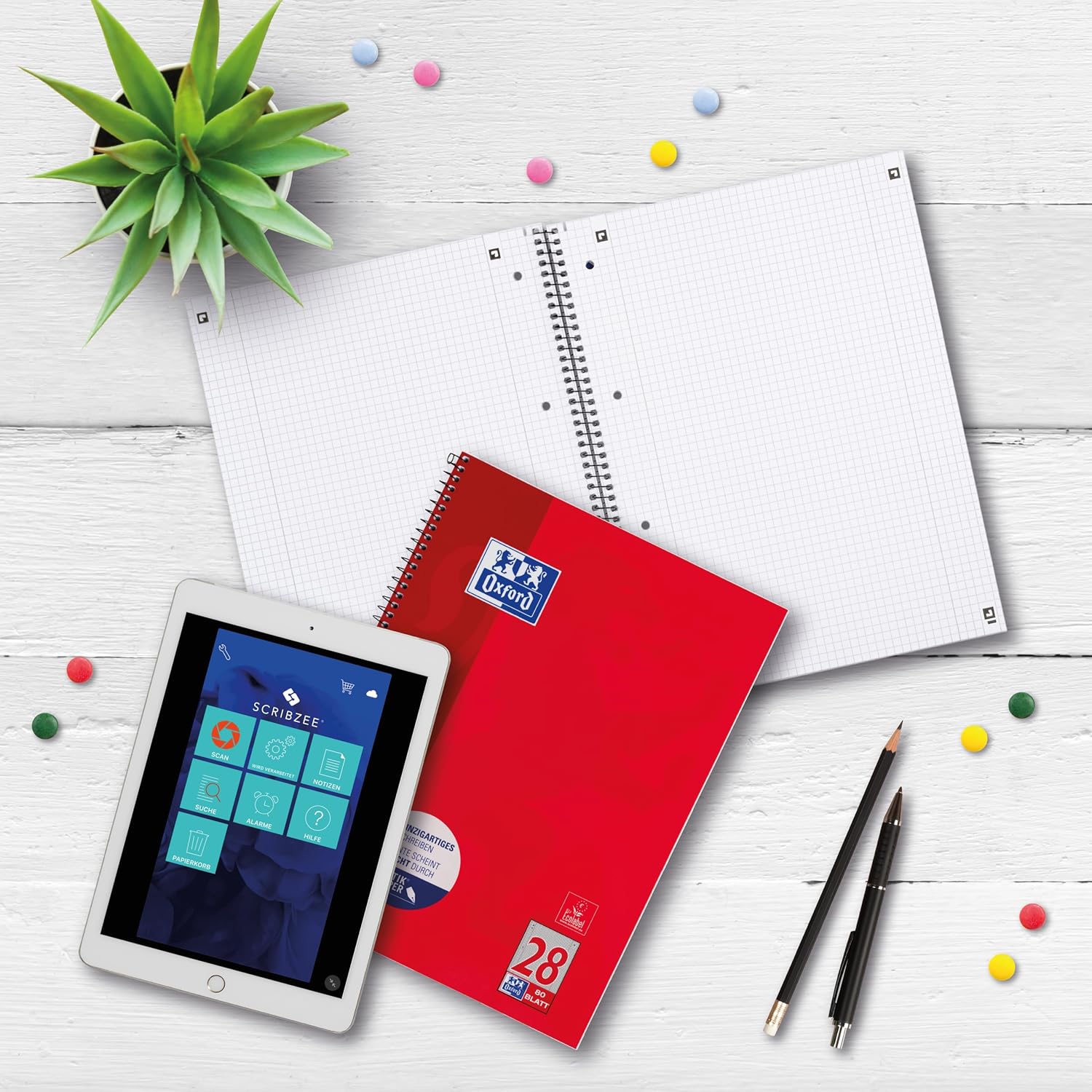 Oxford College Notepad, A4, Squared, with Double Margin, 80 Sheets, Red, Pack of 10 – Bild 5