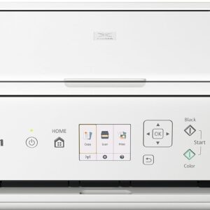 Canon PIXMA TS5151 Colour Inkjet Multifunctional Printer, A4, Scanner, Copier, Colour Display, 4800 x 1200 dpi, USB, Wi-Fi, Duplex Printing, 2 Paper Feeders, White